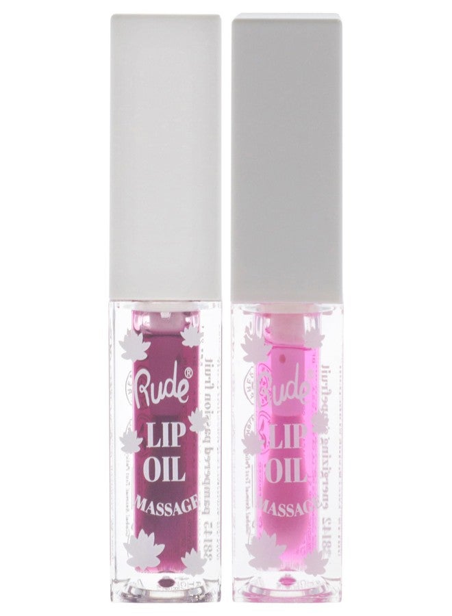 RUDE cosmetics Lip Oil Massage Duo by Rude Cosmetics for Women - 2 Pc 0.135oz - Passion Fruit, Lip Oil - Grapefruit - Image 2